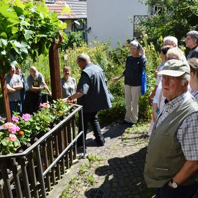 Bild vergr&ouml;&szlig;ern: Gästeführerin Barbara Orth führte durch den Ortskern Oberkaufungens.