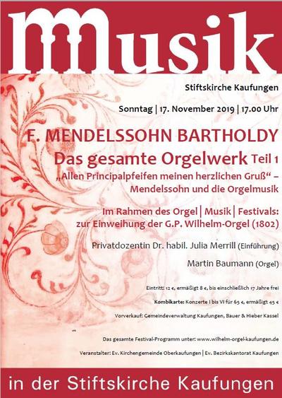 Bild vergrößern: F. Mendelssohn Bartholdy Ogelwerk Teil 1