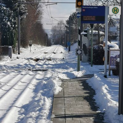 Bild vergrößern: Vincent Rymon ist 10 Jahre alt und ein großer Straßenbahnfan. Er hat die zugeschneite Lossetalstrecke fotografiert.