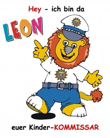 Bild vergr&ouml;&szlig;ern: Leon, der Kinderkommissar ist ein wichtiger Begleiter auf dem Schulweg.