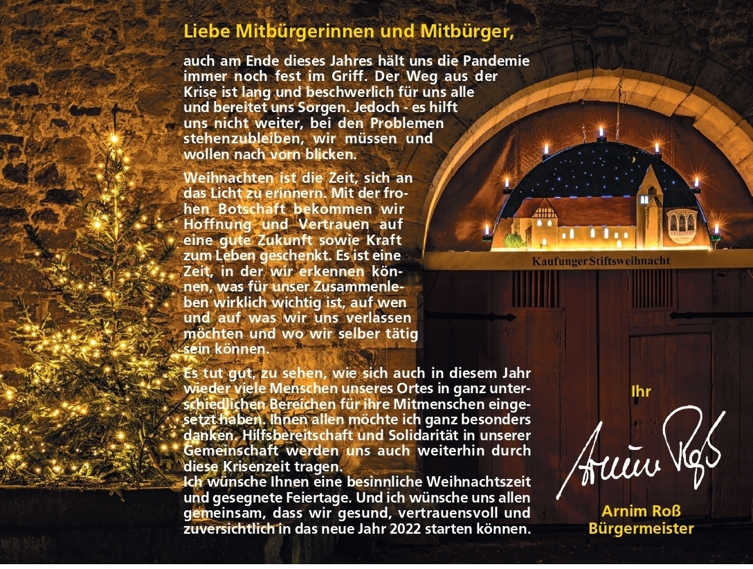 Bild vergr&ouml;&szlig;ern: Weihnachtsgrußwort 2021