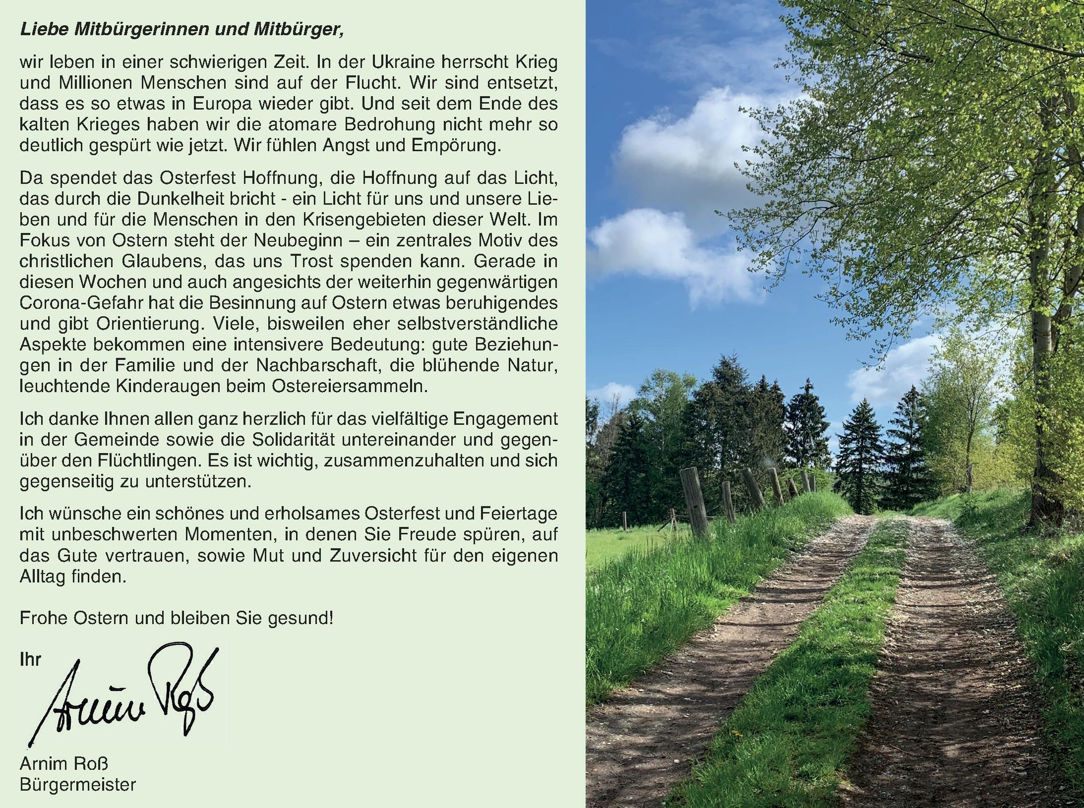 Bild vergr&ouml;&szlig;ern: Ostergrußwort 2022