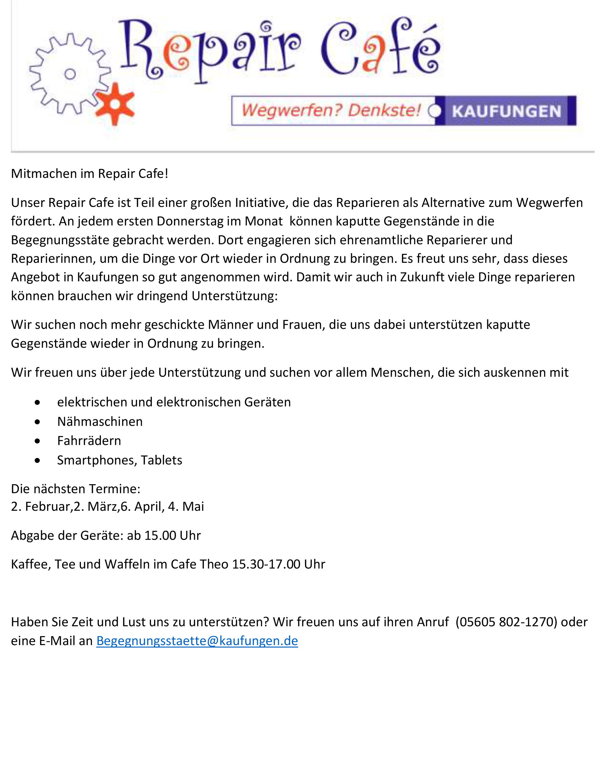 Bild vergr&ouml;&szlig;ern: Mitmachen im Repaircafé