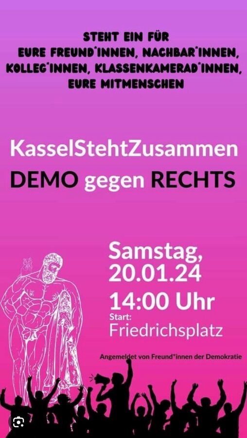Bild vergr&ouml;&szlig;ern: Plakat Demo gegen Rechts