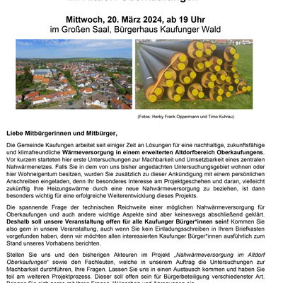 Veranstaltung Nahwärmeversorgung im Altdorf Oberkaufungen