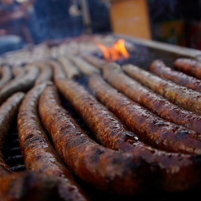Bild vergr��ern: Zum Reinbei�en. Leckere Wildbratwurst.