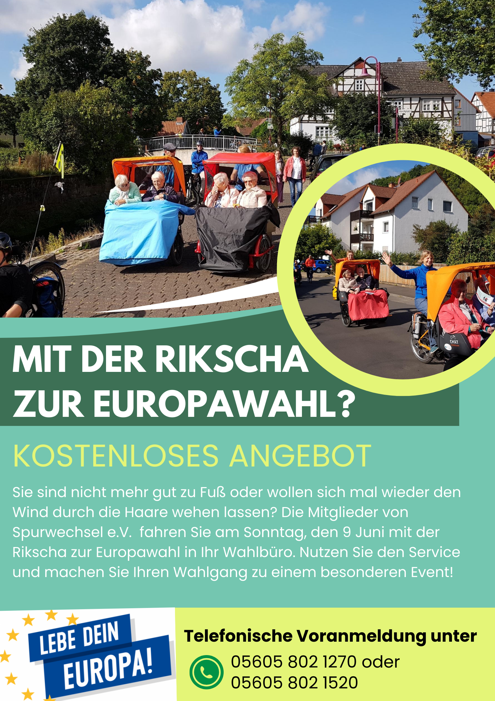 Bild vergr&ouml;&szlig;ern: Mit der Rikscha zur Europawahl