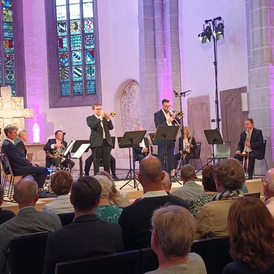 Bild vergr&ouml;&szlig;ern: Viele einzelne Musiker der "London Brass" zeigten ihr Können durch Solodarbietungen .