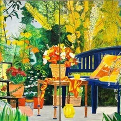 Das Gem&auml;lde mit dem Titel &raquo;Lockdown&laquo; spiegelt in Farbgebung und Arrangement die emotionale Welt des K&uuml;nstlers in Zeiten erheblicher Einschr&auml;nkungen des &ouml;ffentlichen Lebens.