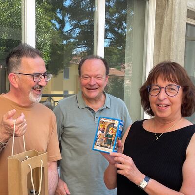 Bild vergr&ouml;&szlig;ern: Der neue Bürgermeister Filippo Scogli hieß Bürgermeister Arnim Roß, die 1. Vorsitzende des Partnerschaftskomitees, Bärbel Schmeltzer sowie zirka 50 weitere Gäste aus Kaufungen herzlich willkommen.