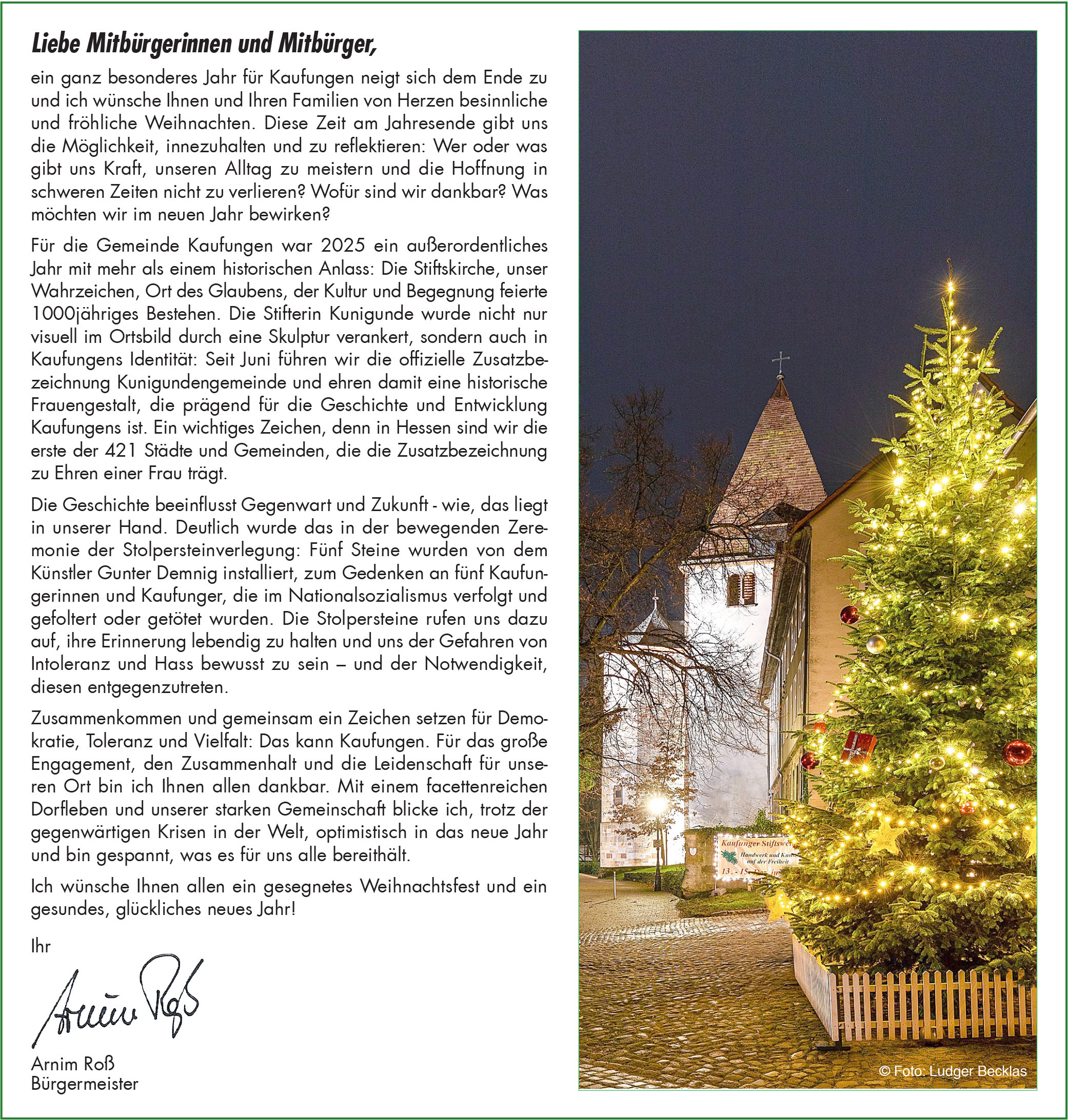 Bild vergr&ouml;&szlig;ern: Weihnachtsgrußwort 2025