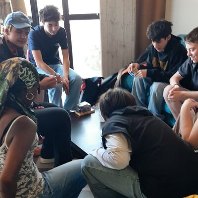 Bild vergr��ern: Im Proberaum-  abseits der Probe.