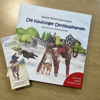 Bild vergr��ern: Das 2023 erschienene Kinderbuch �Die Kaufunger Dorfmusikanten� von B�rbel Bunk-Auerswald.