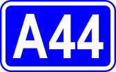 Bild vergrößern: A44 Autobahnschild