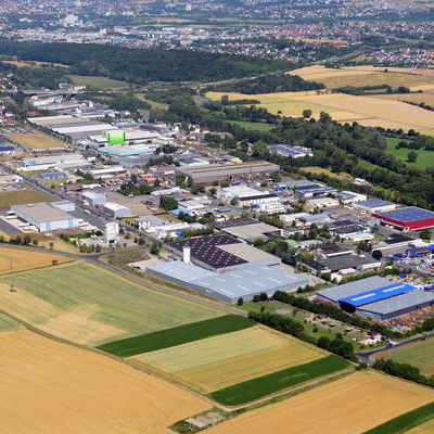Bild vergrößern: Luftbild des Gewerbegebietes Papierfabrik