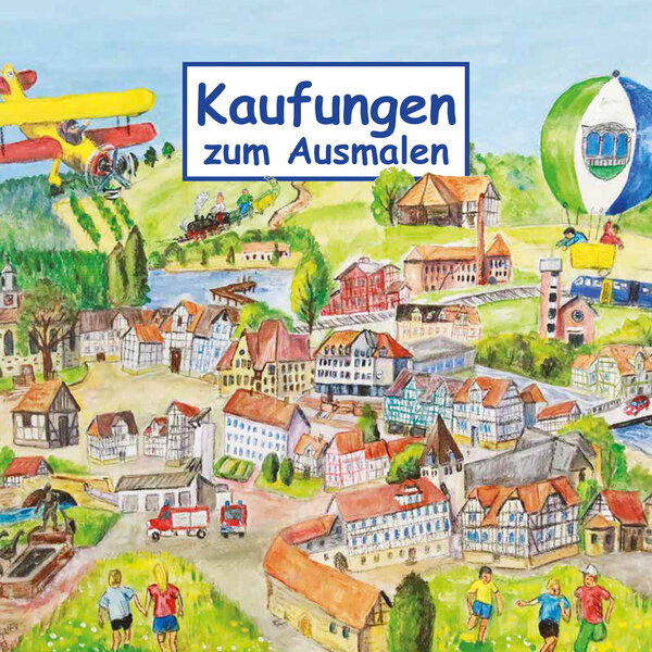 Malbuch „Kaufungen zum Ausmalen“ inklusive Buntstifte-Set