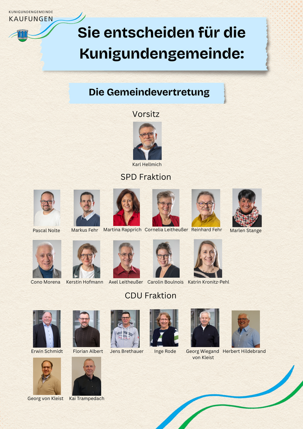 Übersicht Gemeindevertretung/ Gemeindevorstand
