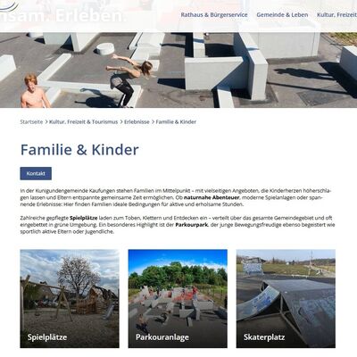 Bild vergr&ouml;&szlig;ern: Auch mit ihren Angeboten und Anlagen für Familien und Kindern wirbt die Kunigundengemeinde auf ihrer neuen Webseite.